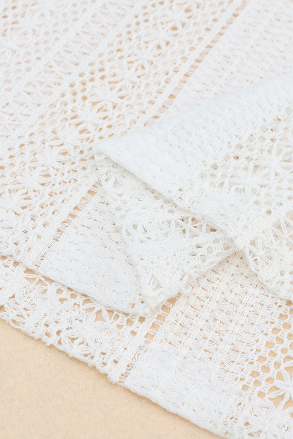 White Lace Crochet Open Back Tank Top