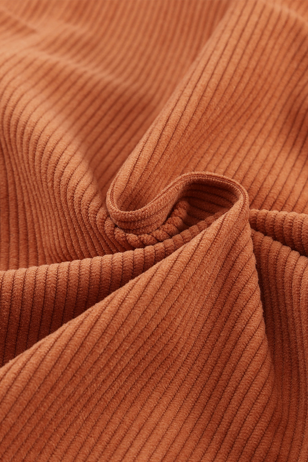 Khaki Corduroy Long Sleeve Shirt Dress