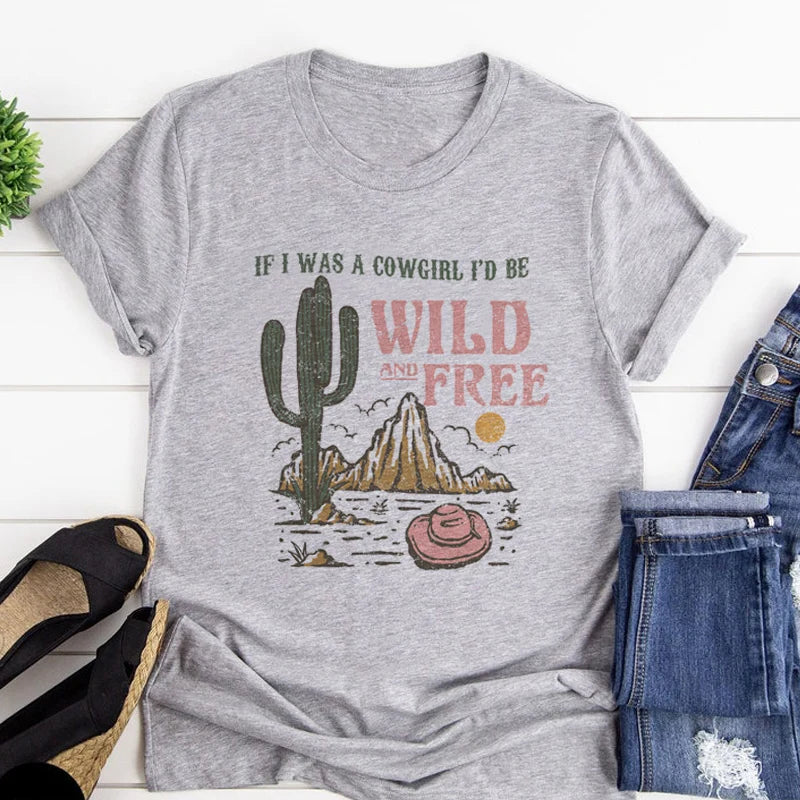 Wild Free Desert Cactus Graphic Tshirt