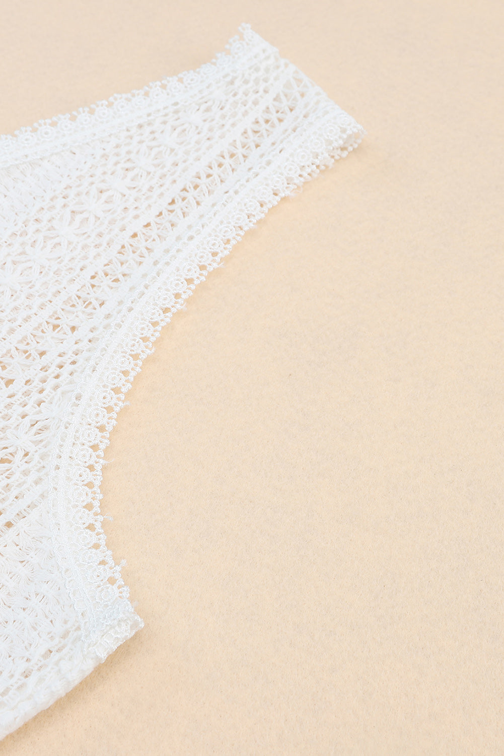 White Lace Crochet Open Back Tank Top