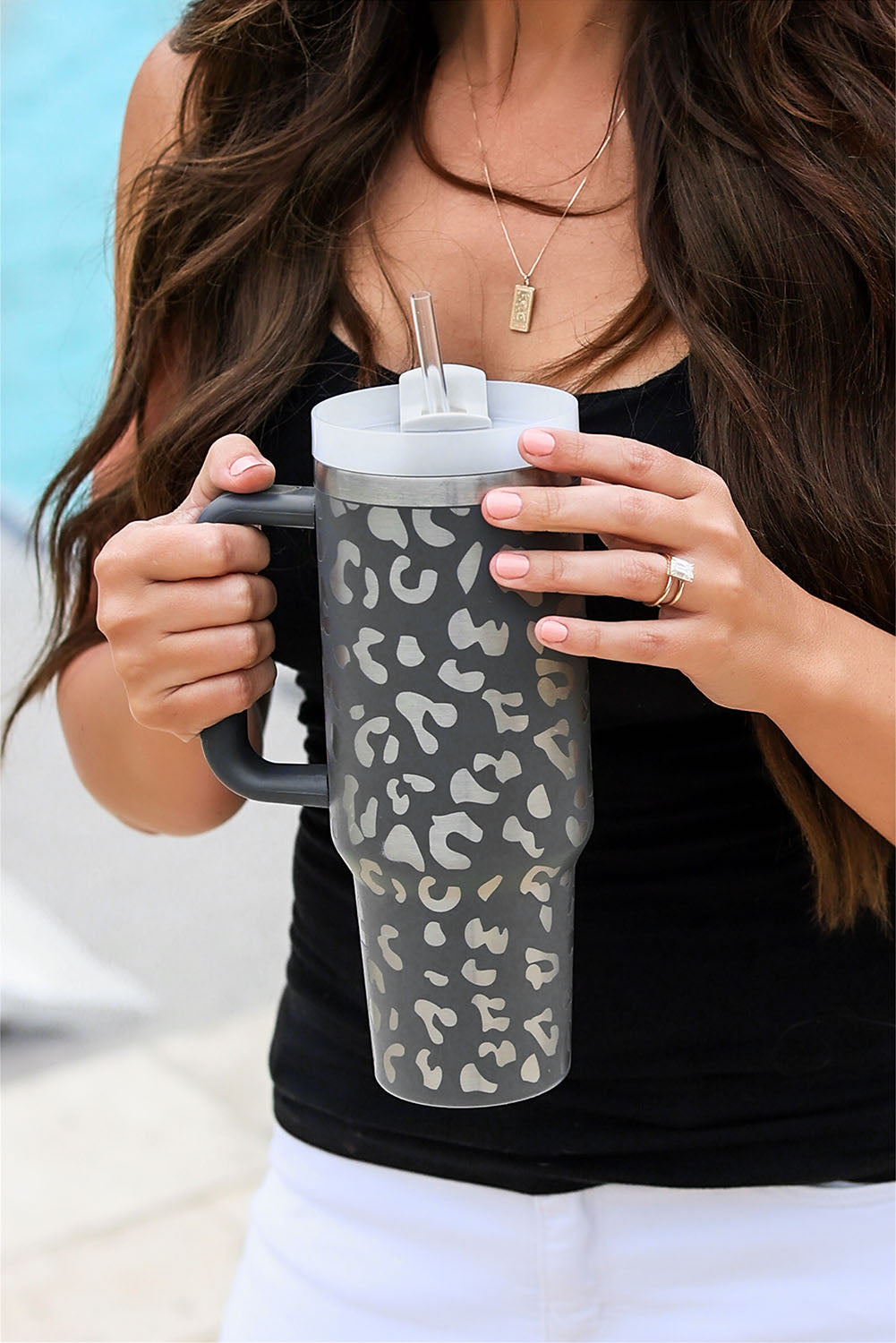 Leopard Print 40OZ Stainless Steel Traveling Tumbler
