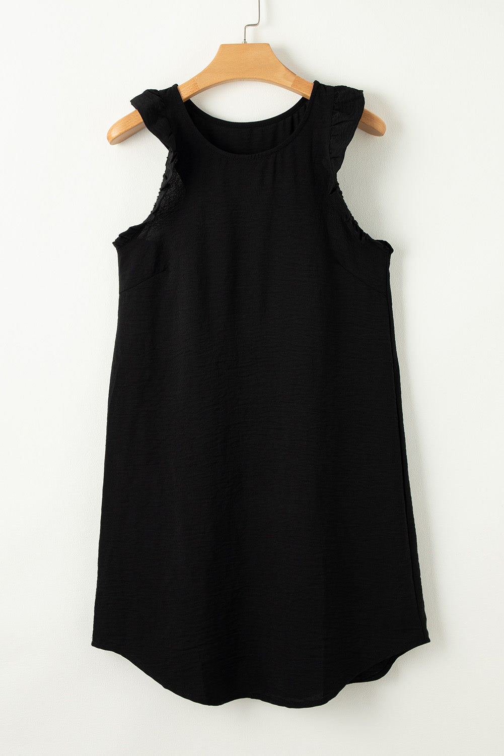 Black Ruffled Sleeveless Mini Dress