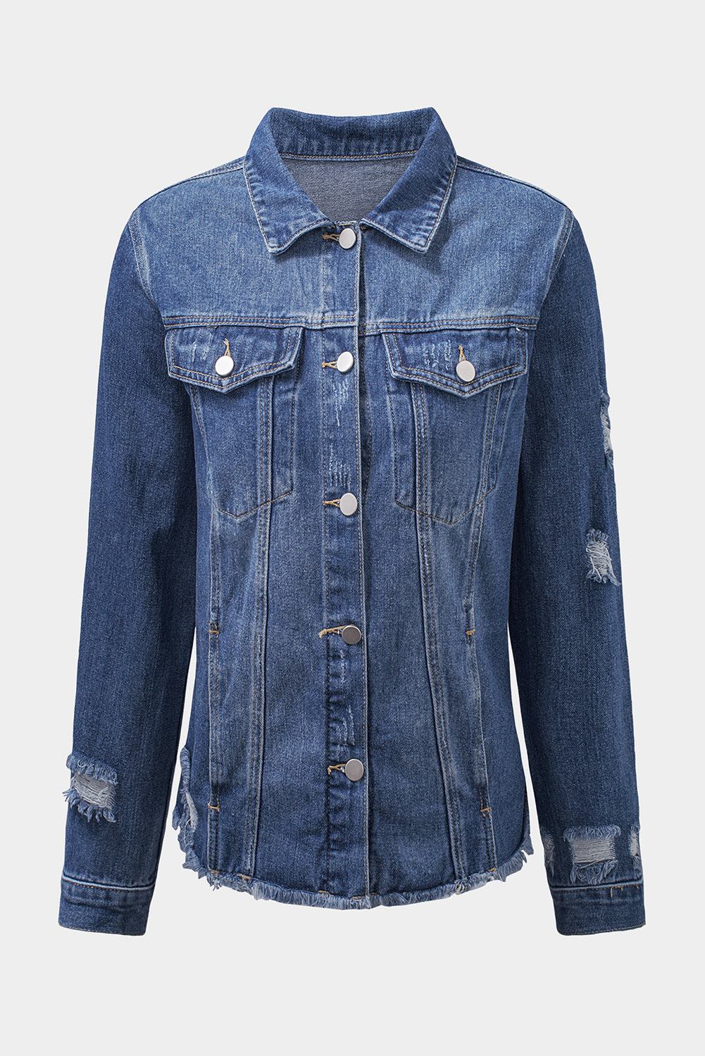 Light Blue Distressed Denim Jacket