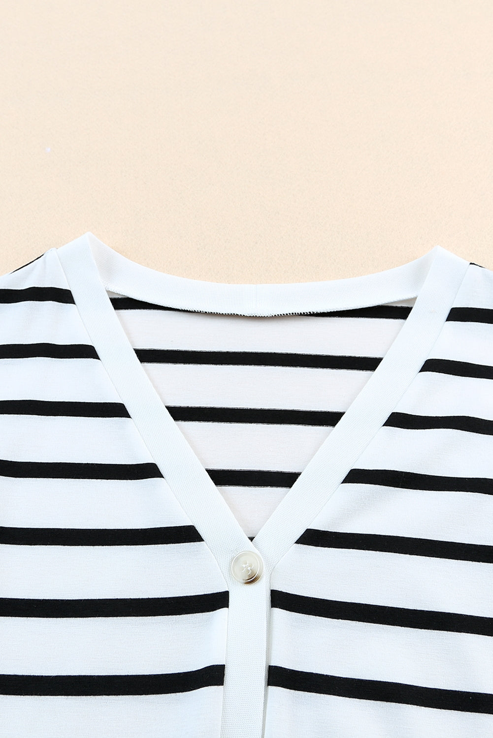 Striped Button V-Neck Midi Dress