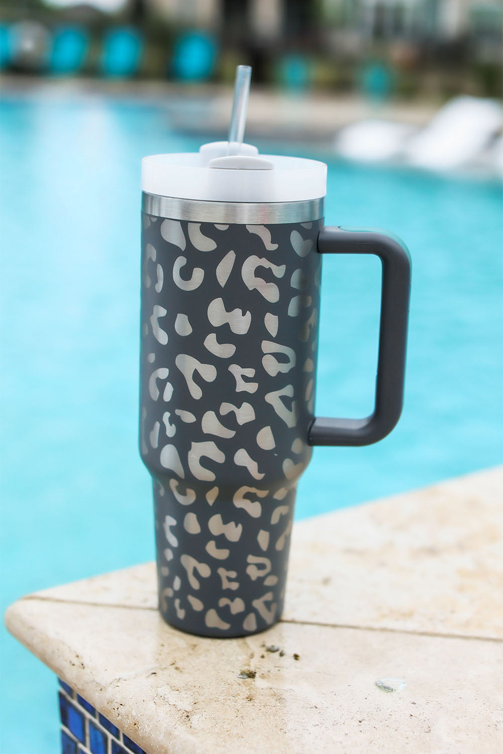 Leopard Print 40OZ Stainless Steel Traveling Tumbler