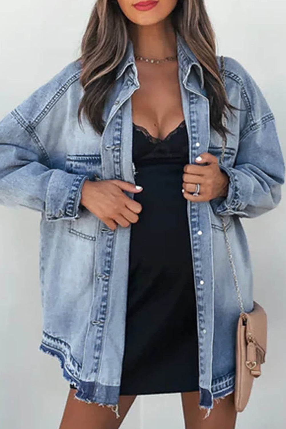 Sky Blue Oversized Denim Jacket