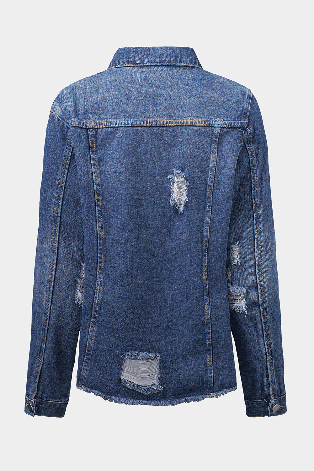 Light Blue Distressed Denim Jacket