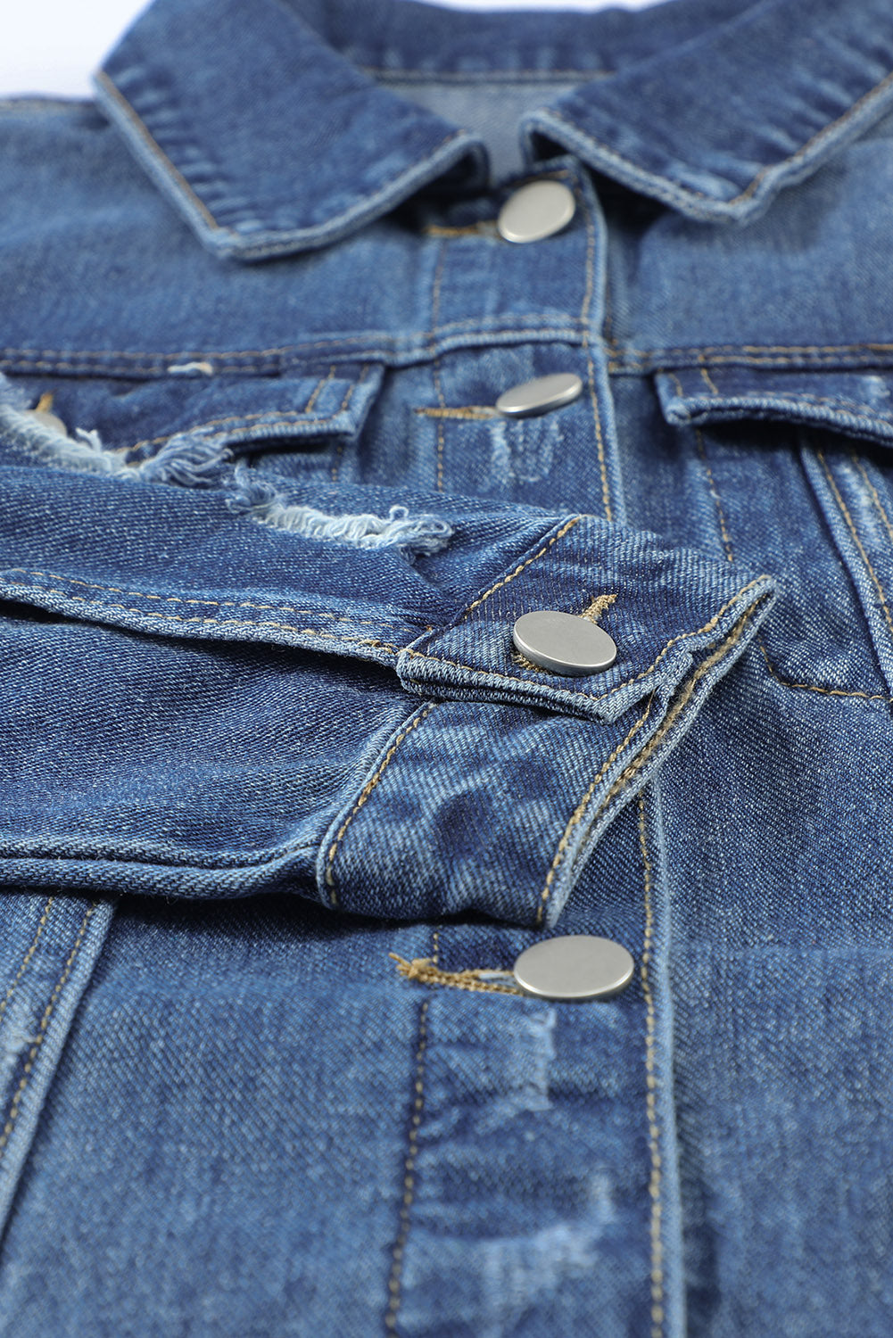 Light Blue Distressed Denim Jacket