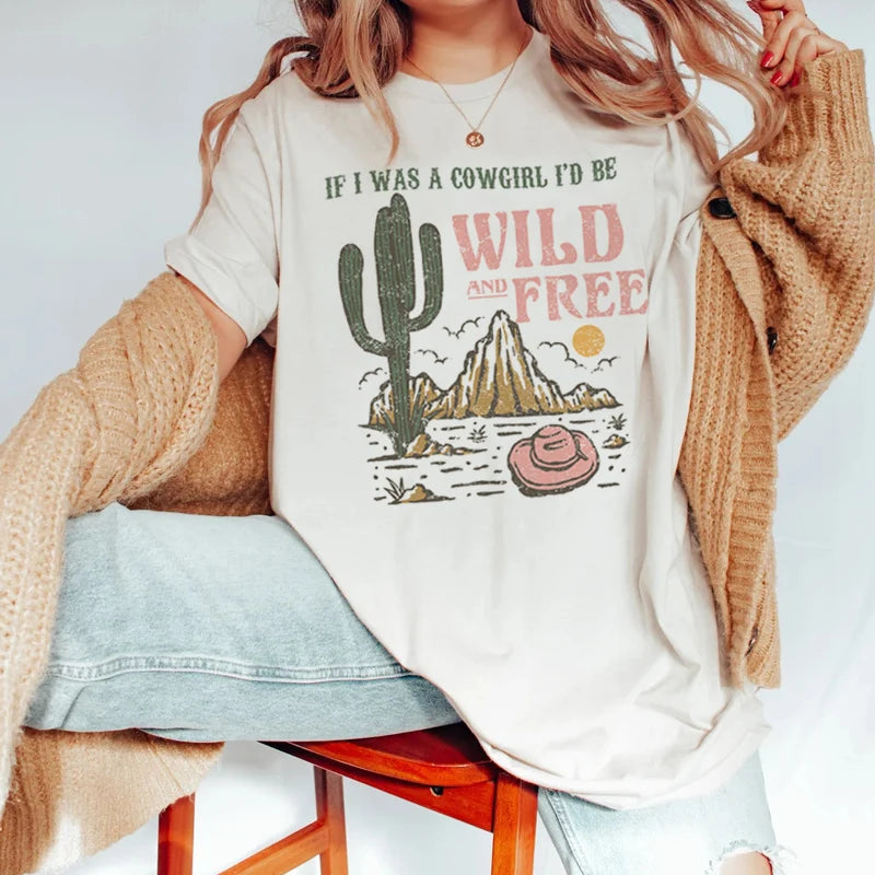 Wild Free Desert Cactus Graphic Tshirt