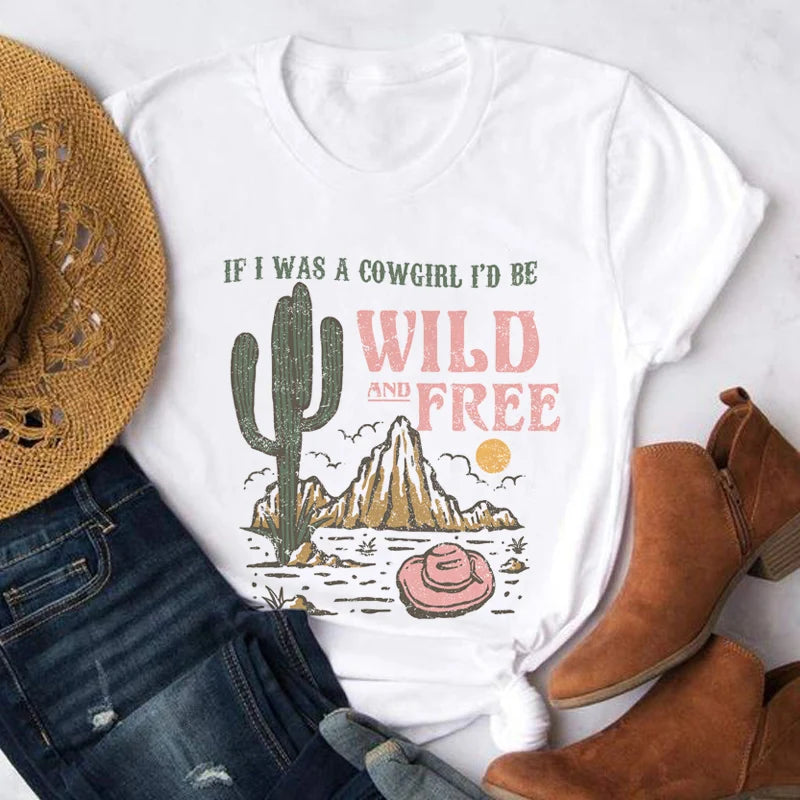 Wild Free Desert Cactus Graphic Tshirt