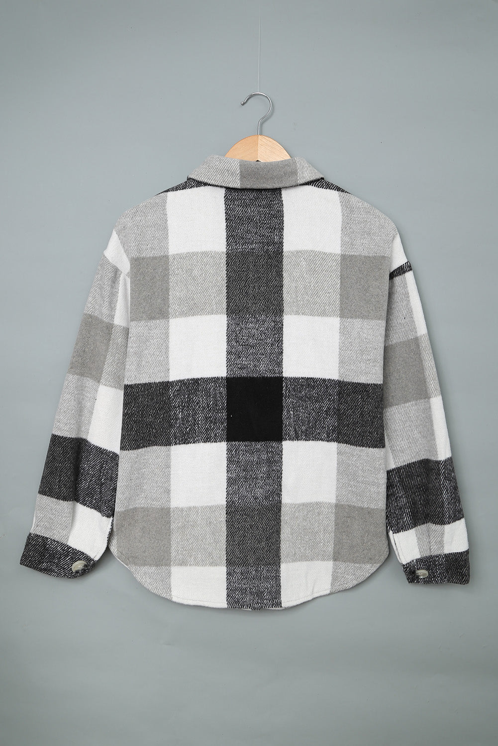 Gray Plaid Jacket with Pocket