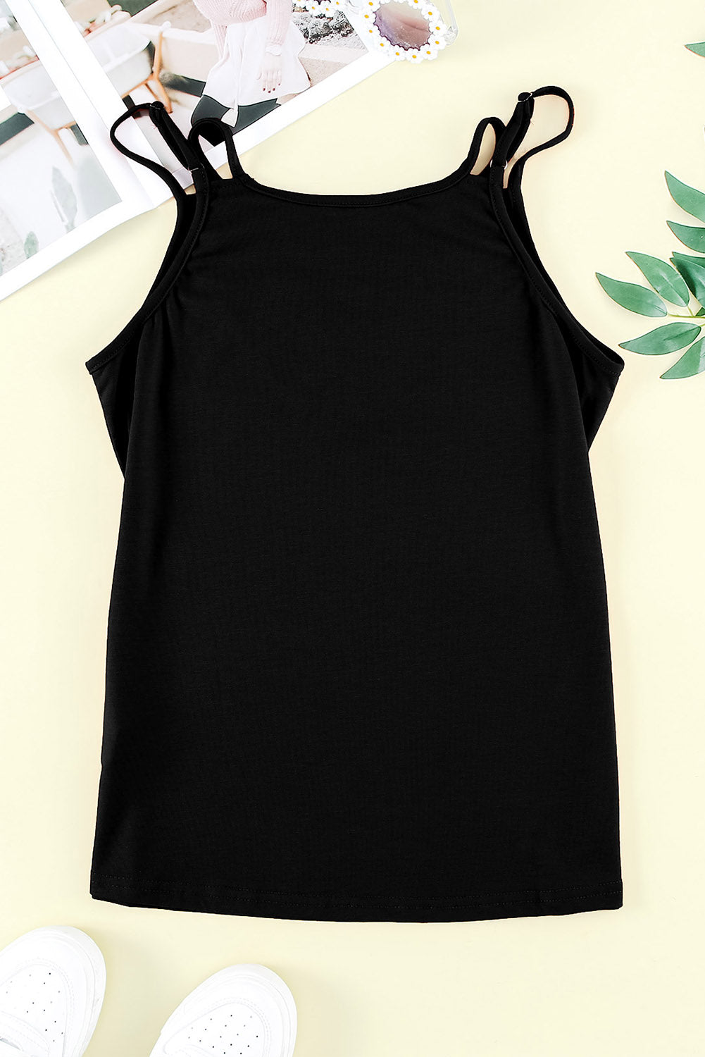 Black Ladder Hollow-out Tank Top