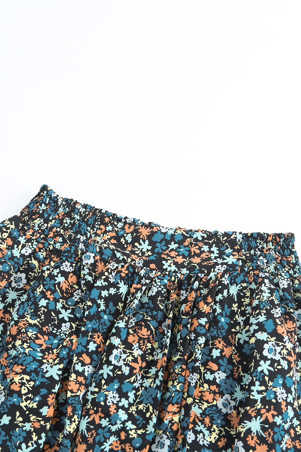 Floral Print Ruffled Crop Top & Maxi Skirt Set